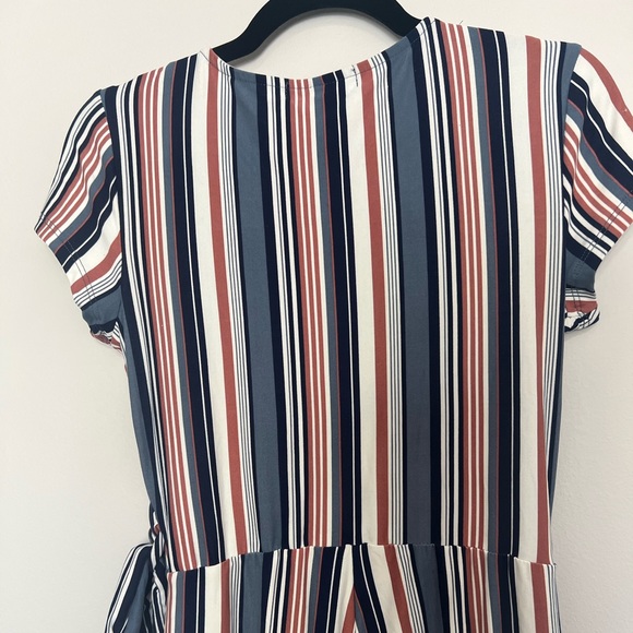 *Derek Heart Pink, Blue, & White Stripe Jumpsuit - Picture 9 of 10